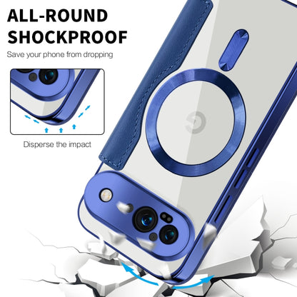 For Google Pixel 9 Shield MagSafe RFID Anti-theft Leather Phone Case(Dark Blue) by buy2fix
