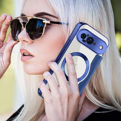 For Google Pixel 9 Shield MagSafe RFID Anti-theft Leather Phone Case(Dark Blue) by buy2fix