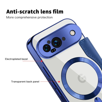 For Google Pixel 9 Shield MagSafe RFID Anti-theft Leather Phone Case(Dark Blue) by buy2fix