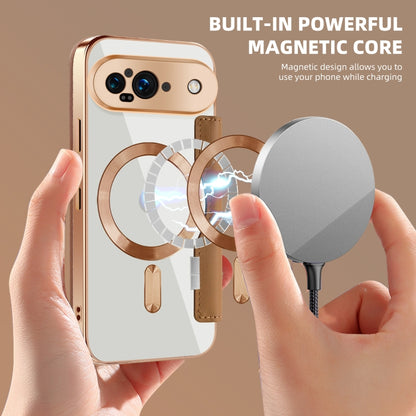 For Google Pixel 9 Shield MagSafe RFID Anti-theft Leather Phone Case(Brown) by buy2fix