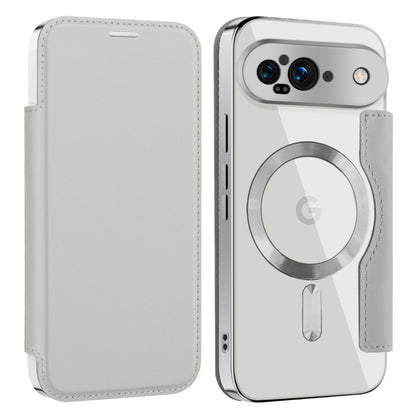 For Google Pixel 9 Shield MagSafe RFID Anti-theft Leather Phone Case(Grey) by buy2fix