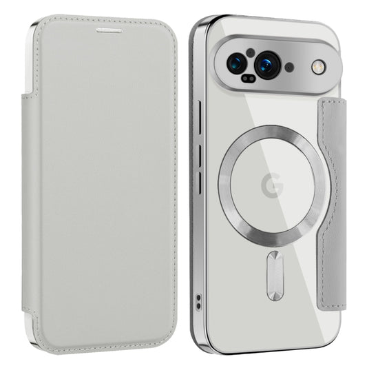For Google Pixel 9 Shield MagSafe RFID Anti-theft Leather Phone Case(Grey) by buy2fix