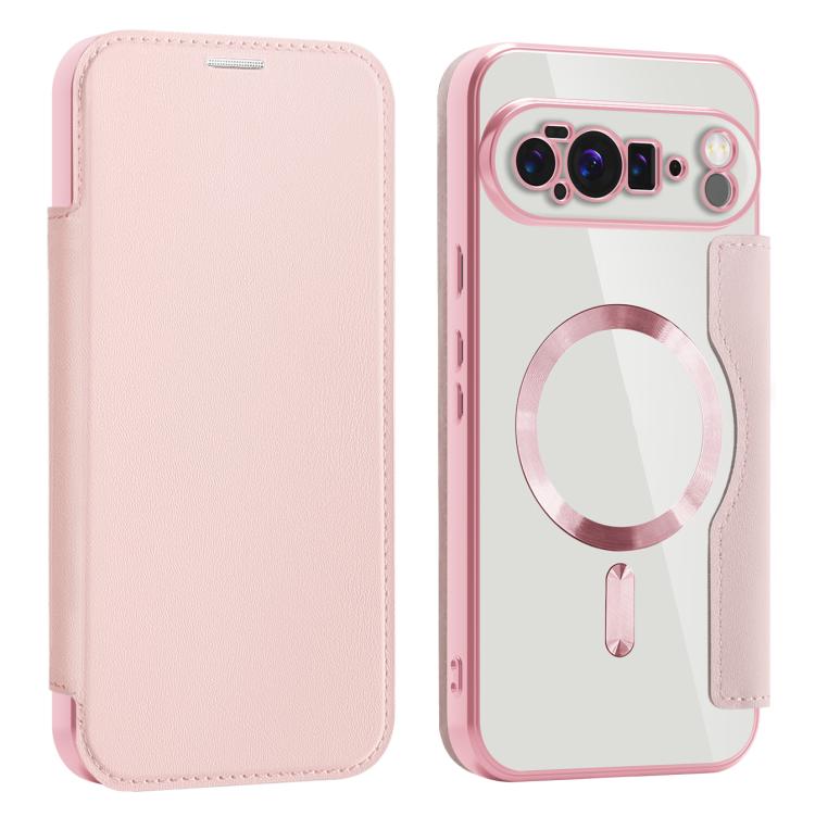 For Google Pixel 10 Pro XL Shield MagSafe RFID Anti-theft Leather Phone Case(Pink) - Google Cases by buy2fix | Online Shopping UK | buy2fix
