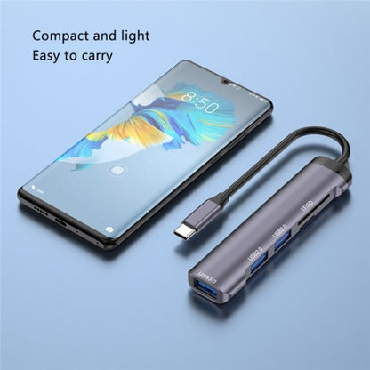T505 Laptop Phone Adapter Type-C to USB2.0x2 + USB3.0 + TF / SD Card Slots USB HUB by buy2fix