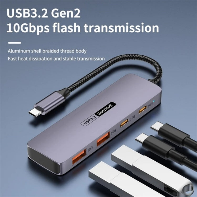 T-508 4-in-1 Type-C Docking Station USB 3.2 Hub Notebook Tablet Smartphone Splitter Converter by buy2fix