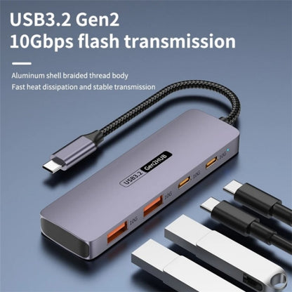 T-508 4-in-1 Type-C Docking Station USB 3.2 Hub Notebook Tablet Smartphone Splitter Converter by buy2fix