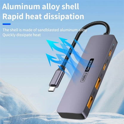 T-508 4-in-1 Type-C Docking Station USB 3.2 Hub Notebook Tablet Smartphone Splitter Converter by buy2fix