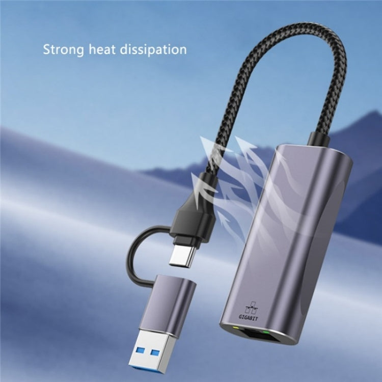 T30B USB / Type-C to Gigabit Hub Adapter for Laptop Tablet PC Phones Docking Station by buy2fix