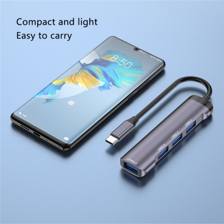 T-503 Portable 4-in-1 Type-C Docking Station USB-C to USB2.0 x 3 + USB3.0 HUB Adapter by buy2fix