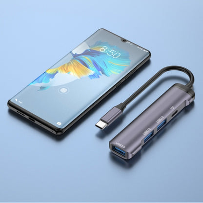 T506 Aluminum Alloy Multi-Port Converter USB-C 3.0 to PD + USB 3.0 + 2 x USB 2.0 Adapter HUB by buy2fix