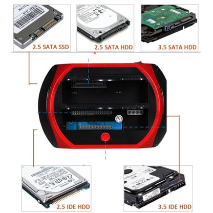 575D USB Hard Disk Holder Laptop Mobile Hard Disk Box 2.5 / 3.5inch SATA IDE HDD Base, Plug:UK Plug by buy2fix