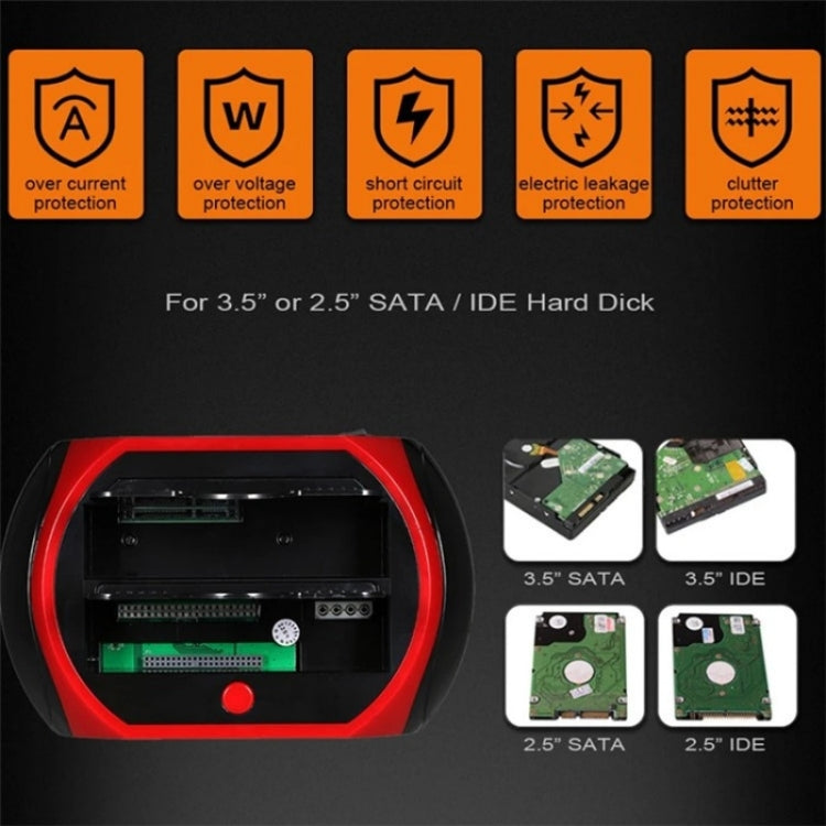 575D USB Hard Disk Holder Laptop Mobile Hard Disk Box 2.5 / 3.5inch SATA IDE HDD Base, Plug:UK Plug by buy2fix
