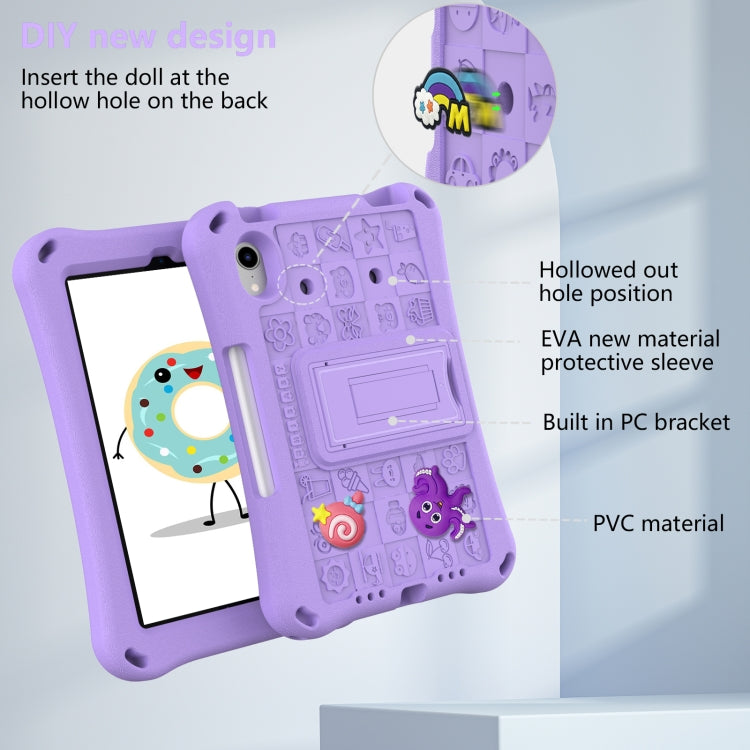 For iPad mini 6 / mini 2024 Hi Baby EVA Full Body Tablet Case with Strap(Light Purple) - iPad mini 6 Cases by buy2fix | Online Shopping UK | buy2fix