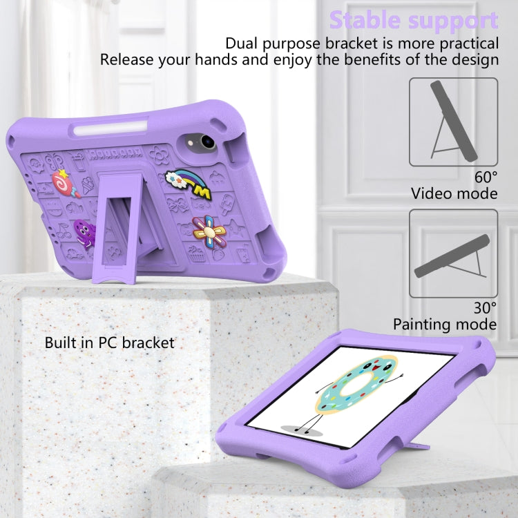 For iPad mini 6 / mini 2024 Hi Baby EVA Full Body Tablet Case with Strap(Light Purple) - iPad mini 6 Cases by buy2fix | Online Shopping UK | buy2fix
