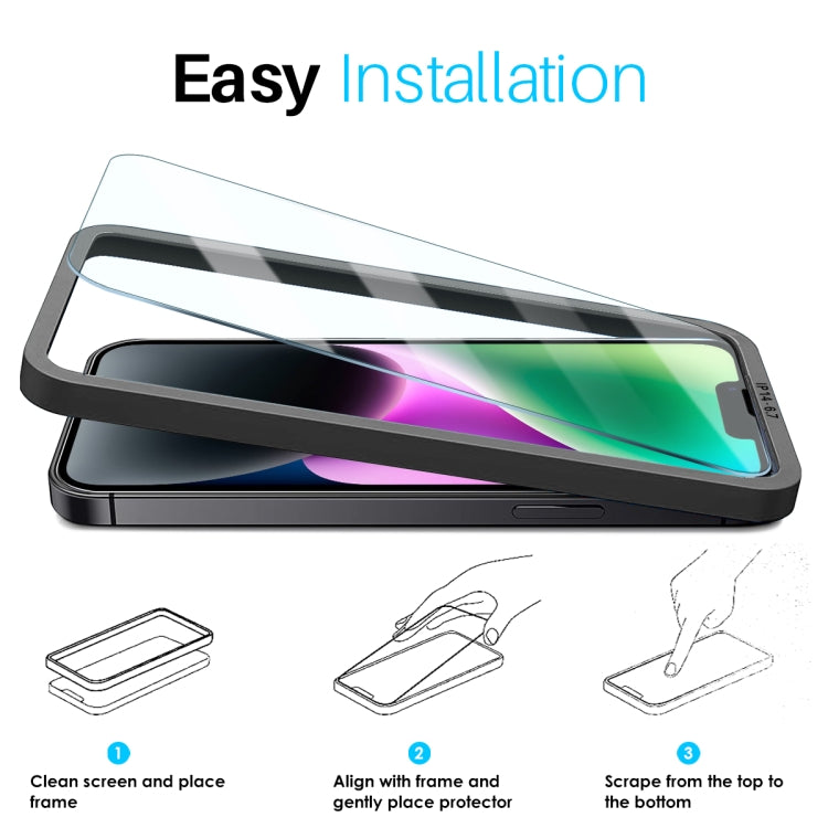 For iPhone 14 Plus NORTHJO 2pcs A++ Screen Protector Tempered Glass Film with Installation Frame - iPhone 14 Plus Tempered Glass by NORTHJO | Online Shopping UK | buy2fix