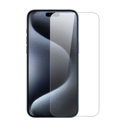 For iPhone 15 Pro NORTHJO 2pcs A++ Screen Protector Tempered Glass Film with Installation Frame - iPhone 15 Pro Tempered Glass by NORTHJO | Online Shopping UK | buy2fix