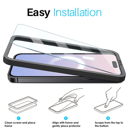 For iPhone 16 Plus NORTHJO 2pcs A++ Screen Protector Tempered Glass Film with Installation Frame - iPhone 16 Plus Tempered Glass by NORTHJO | Online Shopping UK | buy2fix
