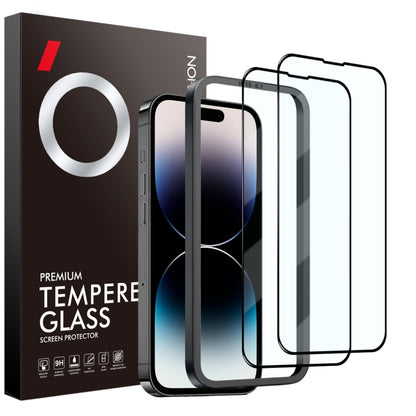 For iPhone 14 Pro NORTHJO 2pcs A++ Tempered Glass Film with Installation Frame - iPhone 14 Pro Tempered Glass by NORTHJO | Online Shopping UK | buy2fix