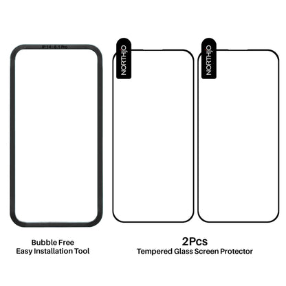 For iPhone 14 Pro NORTHJO 2pcs A++ Tempered Glass Film with Installation Frame - iPhone 14 Pro Tempered Glass by NORTHJO | Online Shopping UK | buy2fix