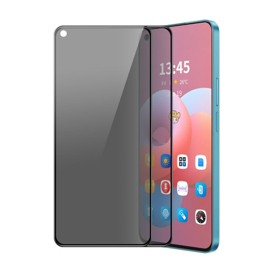 For OPPO A36 / A76 2pcs ENKAY Hat-Prince 28 Degree Anti-peeping Privacy Silk Print Tempered Glass Film