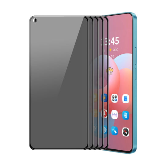 For OPPO A36 / A76 5pcs ENKAY Hat-Prince 28 Degree Anti-peeping Privacy Silk Print Tempered Glass Film