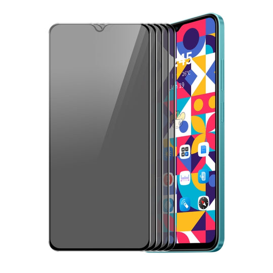 For vivo Y28 5G 5pcs ENKAY Hat-Prince 28 Degree Anti-peeping Privacy Silk Print Tempered Glass Film