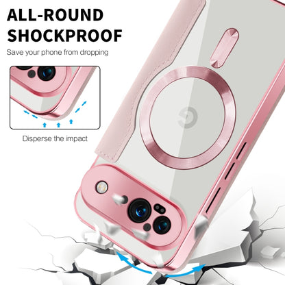 For Google Pixel 9 Shield Magsafe RFID Anti-theft Rhombus Leather Phone Case(Pink) by buy2fix