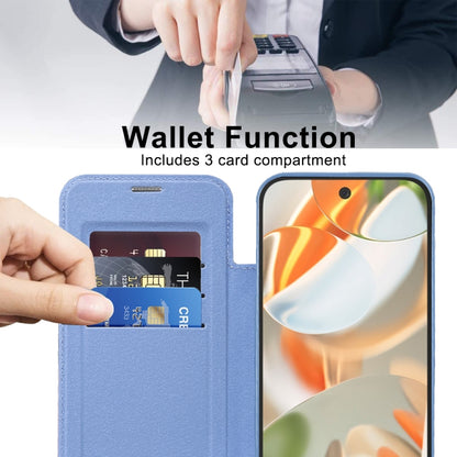 For Google Pixel 9 Pro Shield Magsafe RFID Anti-theft Rhombus Leather Phone Case(Blue) by buy2fix