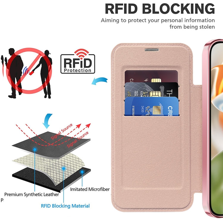 For Google Pixel 9 Pro Shield Magsafe RFID Anti-theft Rhombus Leather Phone Case(Pink) by buy2fix