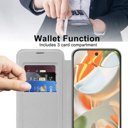 For Google Pixel 9 Pro Shield Magsafe RFID Anti-theft Rhombus Leather Phone Case(Grey) by buy2fix