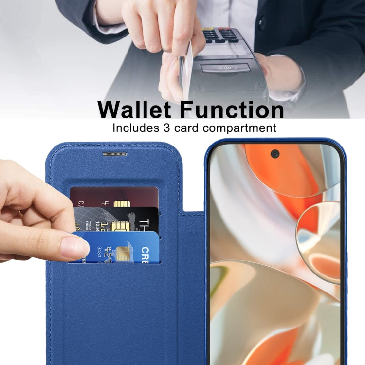 For Google Pixel 9 Pro XL Shield Magsafe RFID Anti-theft Rhombus Leather Phone Case(Dark Blue) by buy2fix