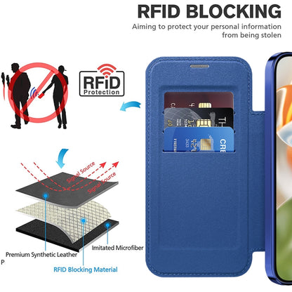 For Google Pixel 9 Pro XL Shield Magsafe RFID Anti-theft Rhombus Leather Phone Case(Dark Blue) by buy2fix