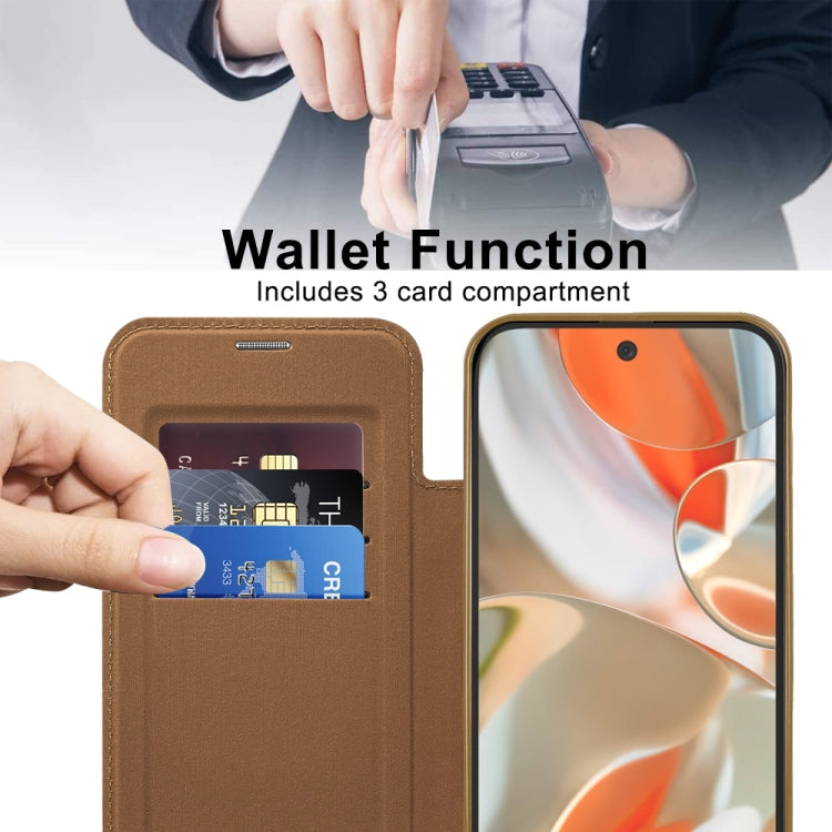 For Google Pixel 9 Pro XL Shield Magsafe RFID Anti-theft Rhombus Leather Phone Case(Brown) by buy2fix