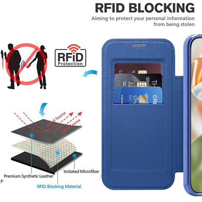 For Google Pixel 10 Pro XL Shield Magsafe RFID Anti-theft Rhombus Leather Phone Case(Dark Blue) - Google Cases by buy2fix | Online Shopping UK | buy2fix