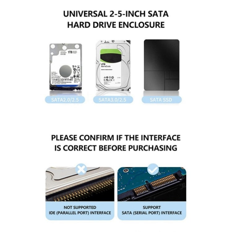 H8 2.5-inch SATA Mechanical Solid-State SSD Hard Drive Box For Windows / Mac / Linux by buy2fix