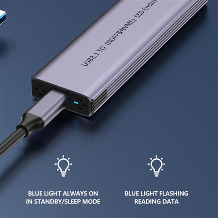 S186 Aluminum Alloy NVME M.2 External Hard Drive Enclosure USB3.1 10Gbps SATA SSD Case by buy2fix