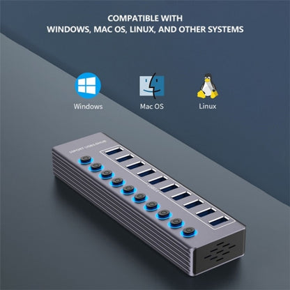 U310 10-in-1 USB 3.0 Extension HUB USB Power Charging Station with Individual Switch by buy2fix