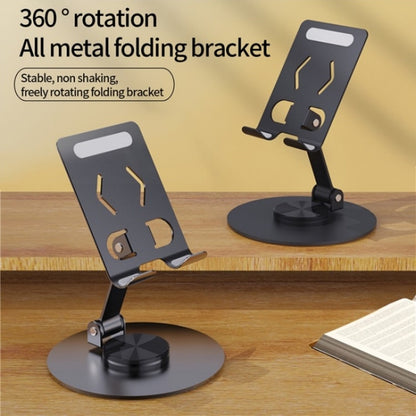 YY-027 360 Degree Rotation Foldable Desktop Phone Tablet Holder(Black) - Desktop Holder by buy2fix | Online Shopping UK | buy2fix