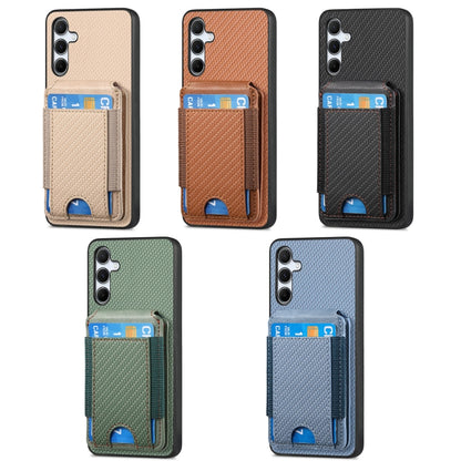 For Samsung Galaxy S25+ 5G Carbon Fiber Vertical Flip Wallet Stand Phone Case(Black) by buy2fix