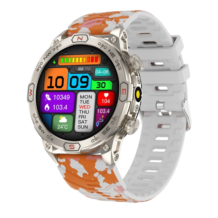 KC86 1.43 inch Color Screen Smart Watch, Support Bluetooth Call / Health Monitoring(Camouflage Orange) by buy2fix
