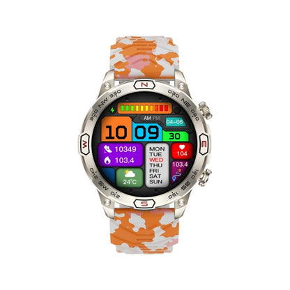 KC86 1.43 inch Color Screen Smart Watch, Support Bluetooth Call / Health Monitoring(Camouflage Orange) by buy2fix