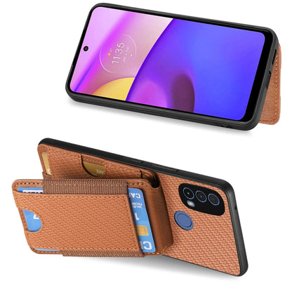 For Motorola Moto G Stylus 5G 2024 Carbon Fiber Vertical Flip Wallet Stand Phone Case(Brown) by buy2fix