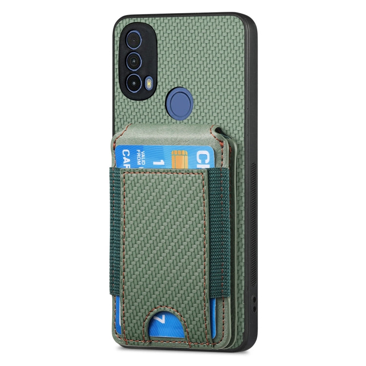 For Motorola Moto G 5G 2024 4G Carbon Fiber Vertical Flip Wallet Stand Phone Case(Green) by buy2fix