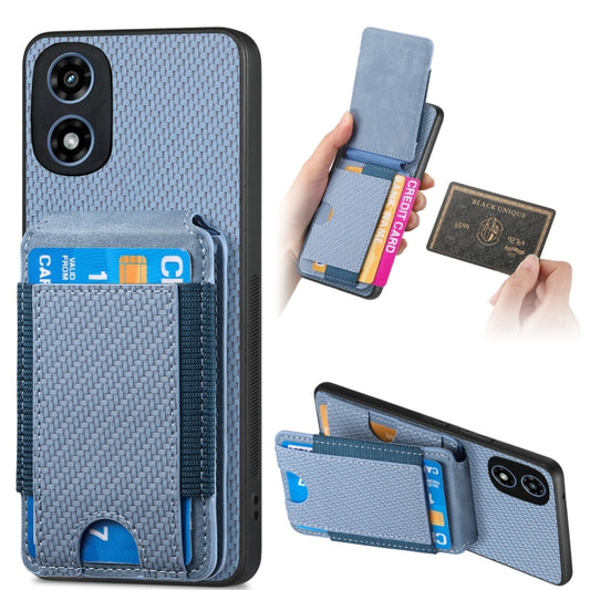 For Motorola Moto G Play 2024 5G Carbon Fiber Vertical Flip Wallet Stand Phone Case(Blue) by buy2fix