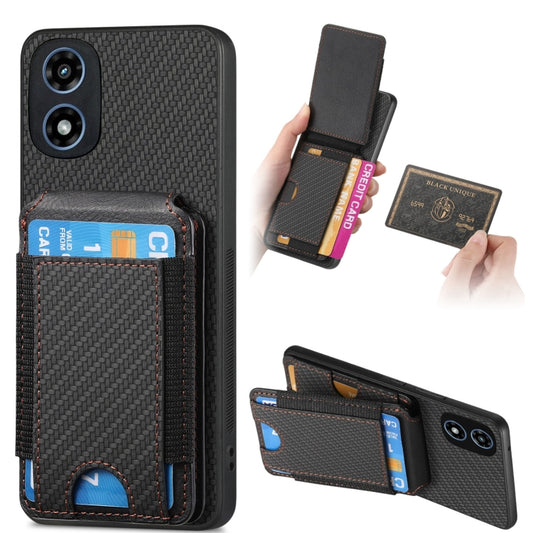 For Motorola Moto G Play 2024 4G Carbon Fiber Vertical Flip Wallet Stand Phone Case(Black) by buy2fix