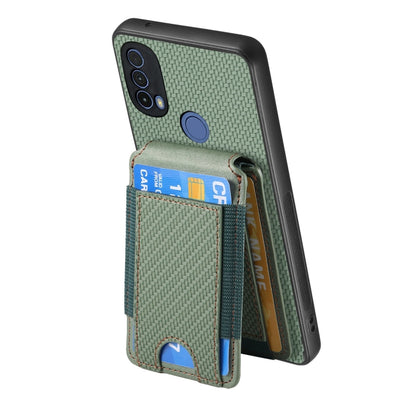 For Motorola Moto G Play 2024 4G Carbon Fiber Vertical Flip Wallet Stand Phone Case(Green) by buy2fix