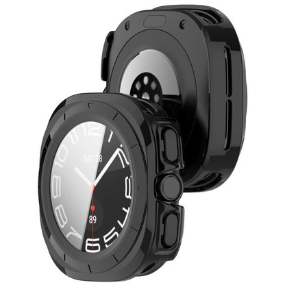 For Samsung Galaxy Watch Ultra 47mm / Ultra 2025 Tempered Film Integrated Waterproof PC Watch Protective Cover(Black) - Watch Cases by buy2fix | Online Shopping UK | buy2fix