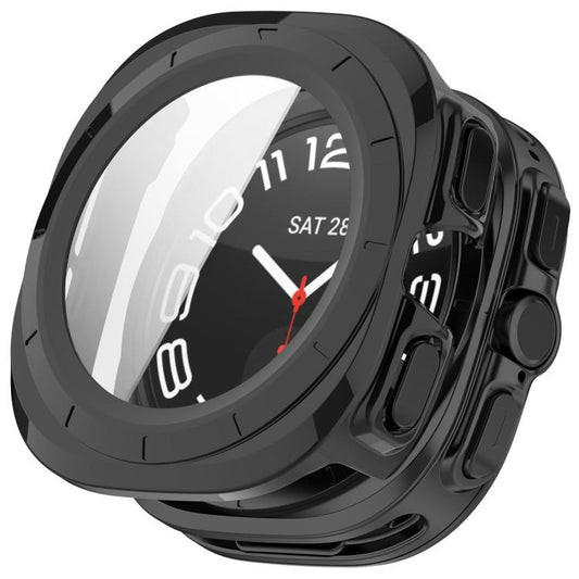 For Samsung Galaxy Watch Ultra 47mm / Ultra 2025 Tempered Film Integrated Waterproof PC Watch Protective Cover(Black) - Watch Cases by buy2fix | Online Shopping UK | buy2fix