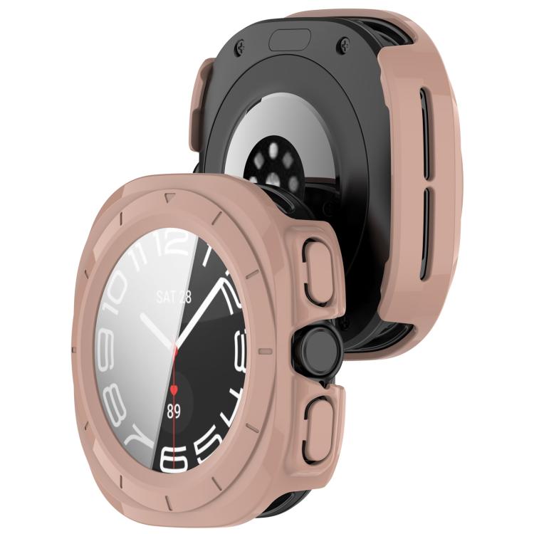 For Samsung Galaxy Watch Ultra 47mm / Ultra 2025 Tempered Film Integrated Waterproof PC Watch Protective Cover(Pink) - Watch Cases by buy2fix | Online Shopping UK | buy2fix