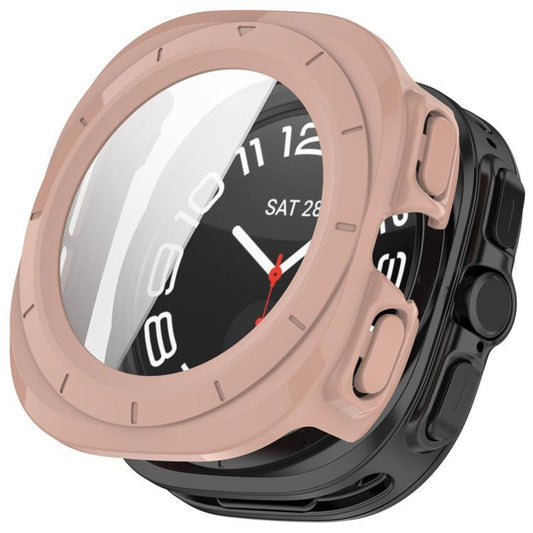 For Samsung Galaxy Watch Ultra 47mm / Ultra 2025 Tempered Film Integrated Waterproof PC Watch Protective Cover(Pink) - Watch Cases by buy2fix | Online Shopping UK | buy2fix